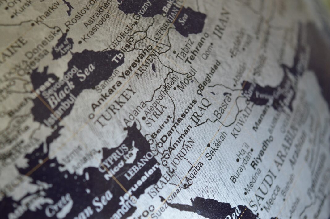 карта близкия изток Сирия